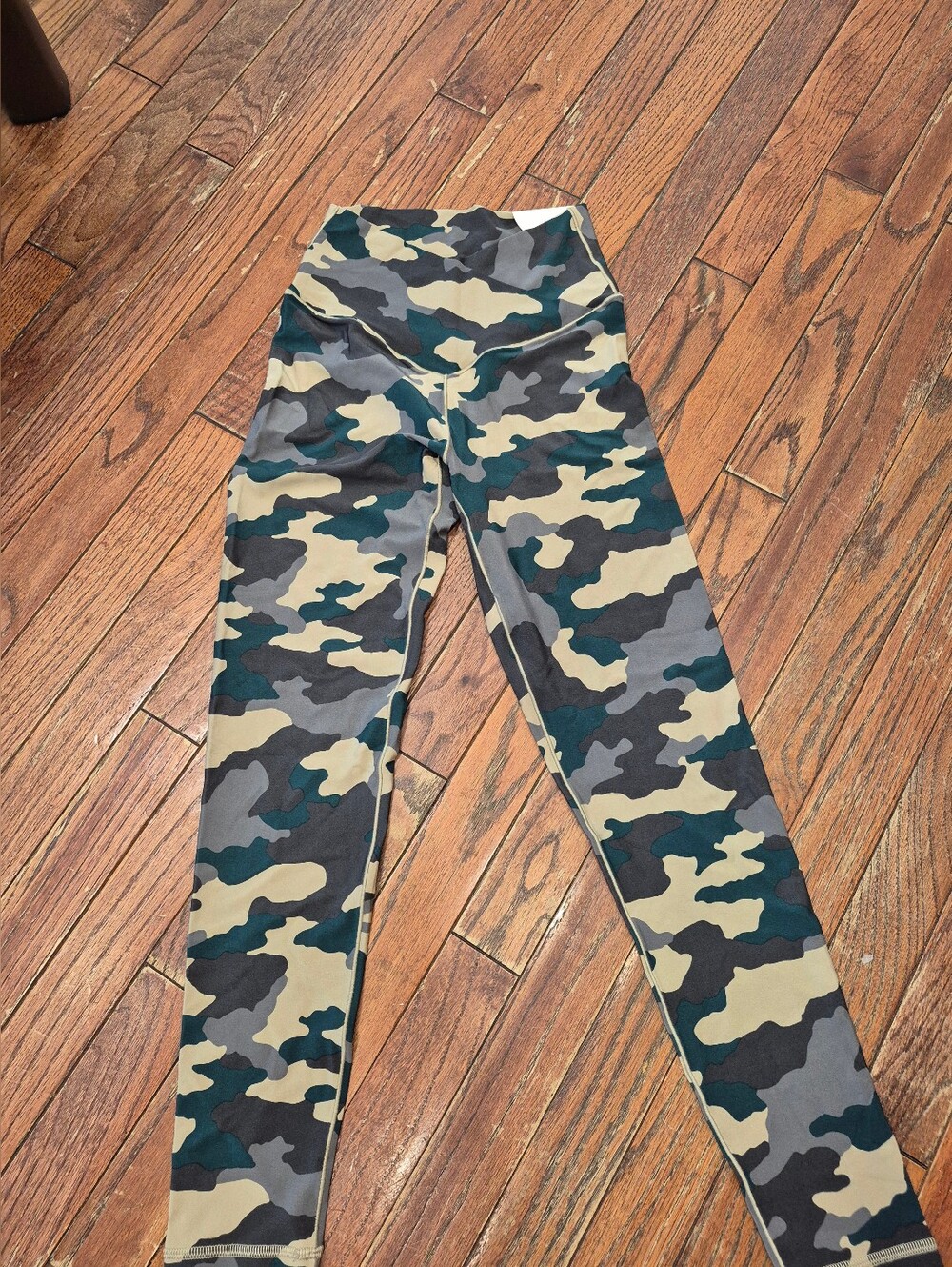 Camouflage Print Leggings - Camo Green